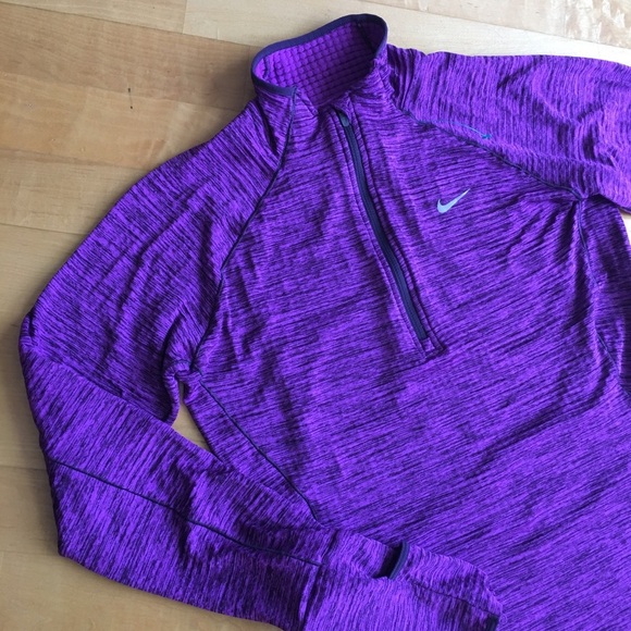 Nike Tops - SOLD! Nike Dri-Fit Quarter Zip Pullover, Thumbholes, Purple, Magenta, Black, S
